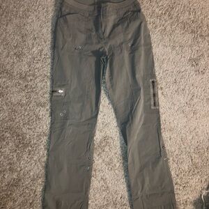 Chico's Gray Ankle Cropped Pants Utility Style